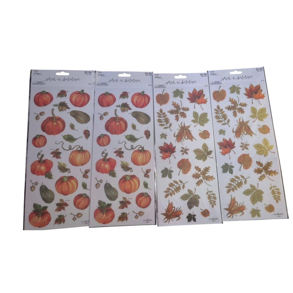 Stickers The Paper Studio Multi Autumn Leaves Pumpkins Stick-a-bilities